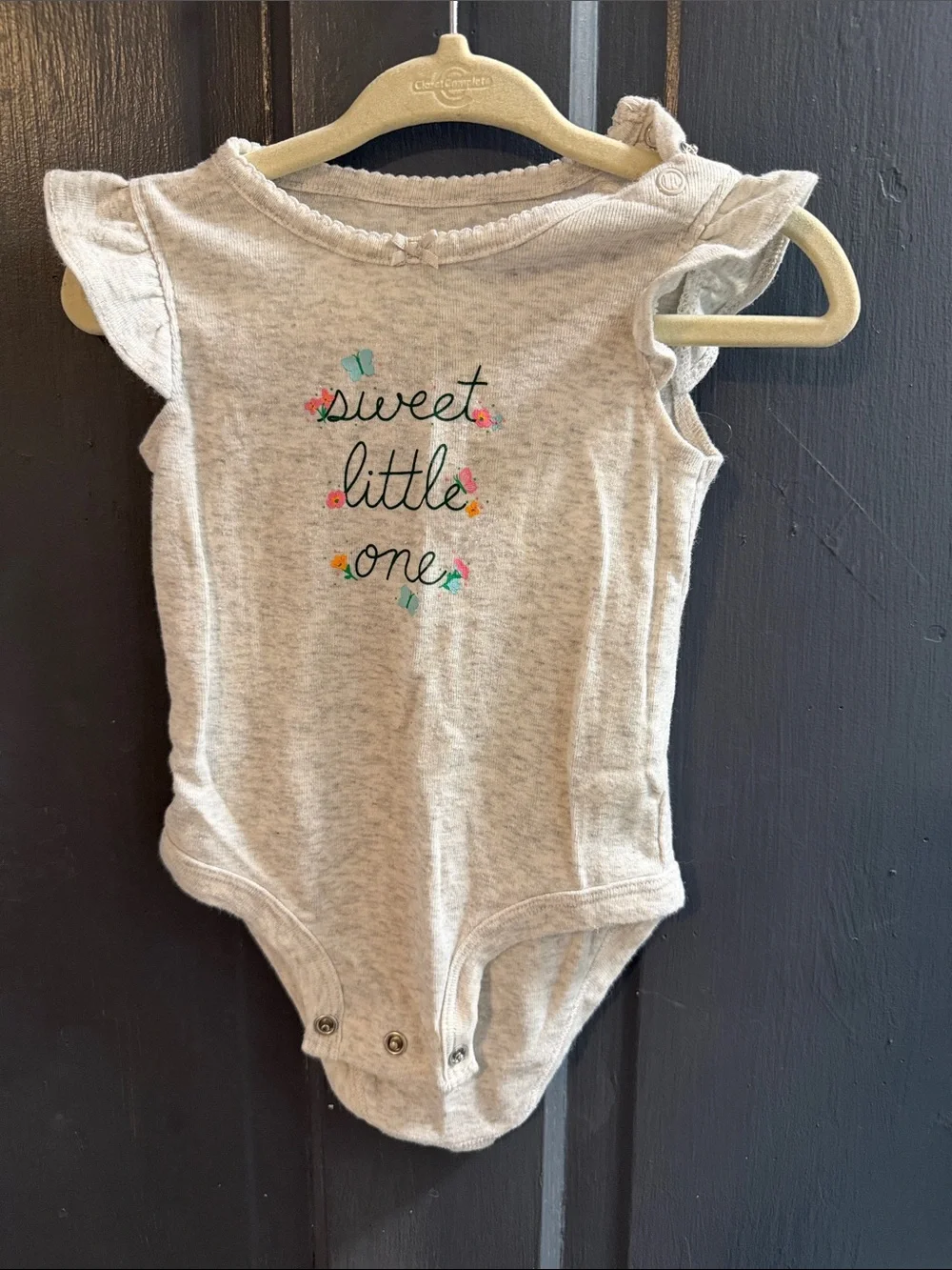 Carter's Gray Onesie with Green Floral Pants